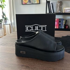 Cult, new, leather, black, sandals, size: US 9, eur 39 with box